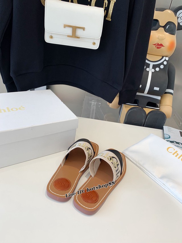 Chloe克洛伊2022春夏最新款拖鞋女士涼拖鞋 dx3637